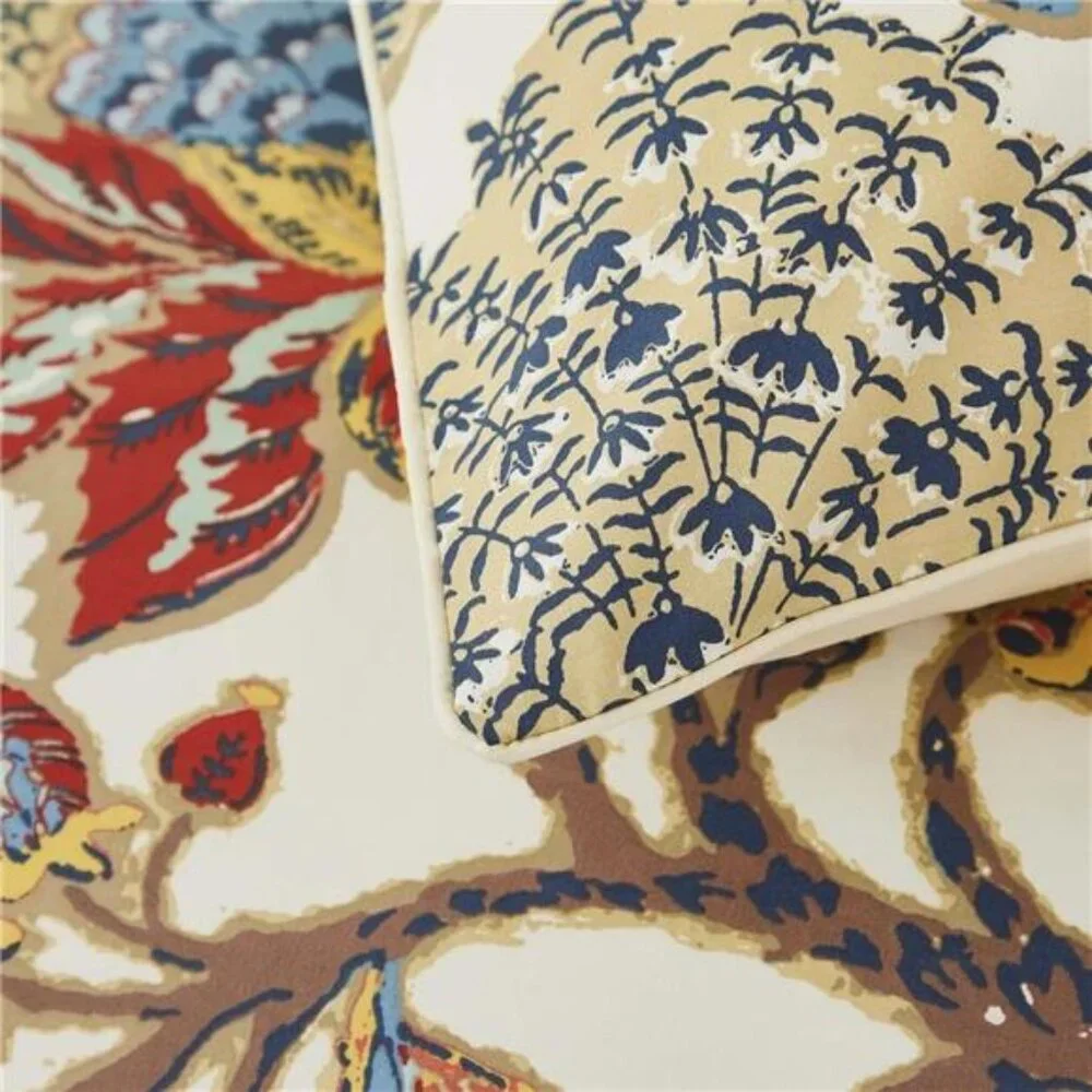 NEW Anthro Cream Boho Queen King Abstract Floral Bedding Duvet + Sheet Sham Set